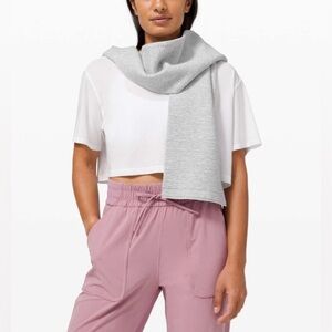 Rare Lululemon Vinyasa Skinny Scarf Heathered Core Ultra Light Grey NWT Retired